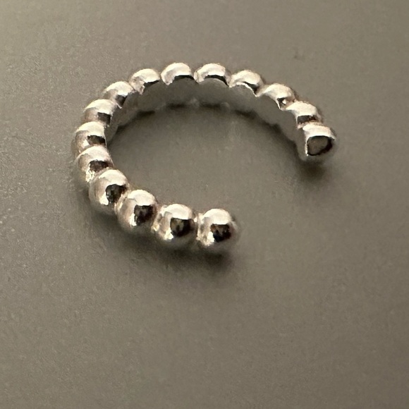 Sterling Silver Beaded Ear Cuff - Picture 7 of 10